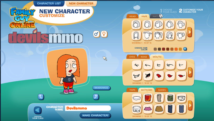 Character Classes, Family Guy Online Wiki