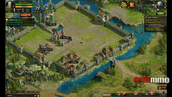 Wartune screenshot showing structures and upgrades